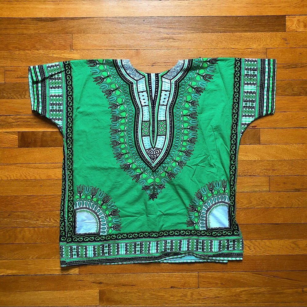 βSOLDβ African Dashiki Green XXL (fits small) - Picture 2 of 3